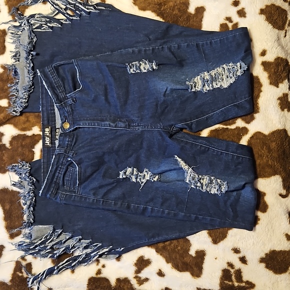 Fringed high waited bell bottom jeans - Picture 3 of 4